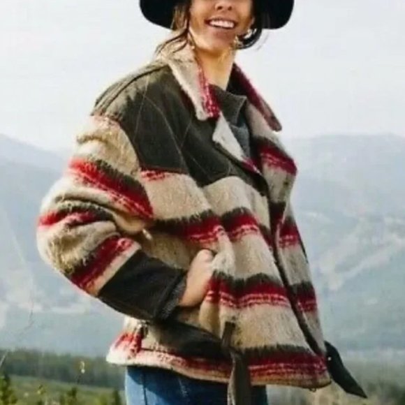 Free People Jackets & Blazers - Free People Montana Slouchy Wool Moto Jacket Medium